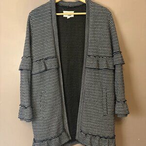 Anthropologie Jack by BB Dakota Ruffle Cardigan Grandmacore Crochet knit